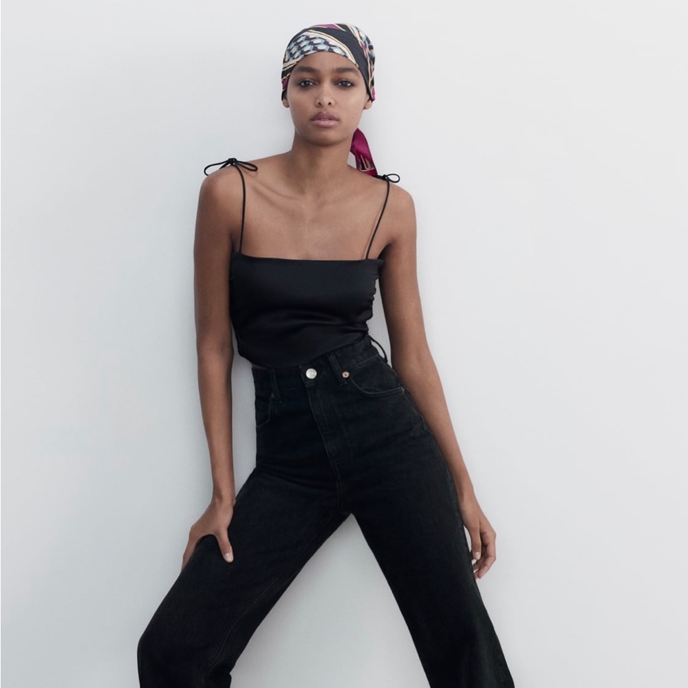 Zara - Satin Effect Crop Top